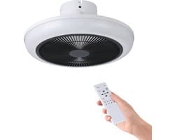 EGLO Sayulita Plafondventilator met lamp - Ø 45,5 cm - 6 snelheden - Instelbaar wit licht - Dimbaar - DC energy saving - Wit/Zwart