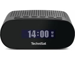TechniSat TECHNIRADIO 50 - Compacte wekkerradio (DAB+, FM-wekker met groot LCD-display, dubbel alarm, hoofdtelefoonaansluiting, 1 watt, USB-voeding) zwart