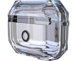 Ainy - PRO Diamant Hoesje met koord - Geschikt voor Apple Airpods Pro 2 / Pro 1 | Siliconen transparant case met keycord | schokbestendig | Uitsparing voor oplaadpoort & draadloos opladen ondersteund | cadeau voor haar