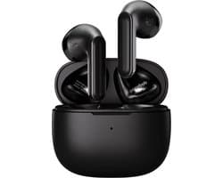 pocobob® GO2 - draadloze oordopjes - zwarte oordopjes - semi in-ear - met ENC microfoon - half in-ear bluetooth oortjes - semi in-ear