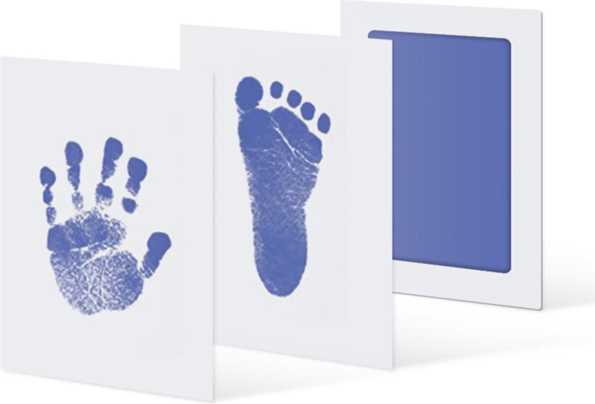2 Inktpads voor hand- en voetafdrukken van baby's - Zonder Puin en Inkt aan handen - Veilig voor baby's - Raakt de huid niet aan - Perfect aandenken of cadeau - Kraamcadeau - Blauw — afbeelding 1