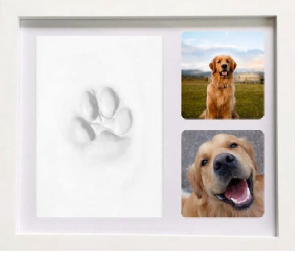 Speelgoed voor dieren - Fotolijst met Kleiafdruk - Pootafdruk Hond - Gipsafdruk huisdier - Puppy Speelgoed — afbeelding 1