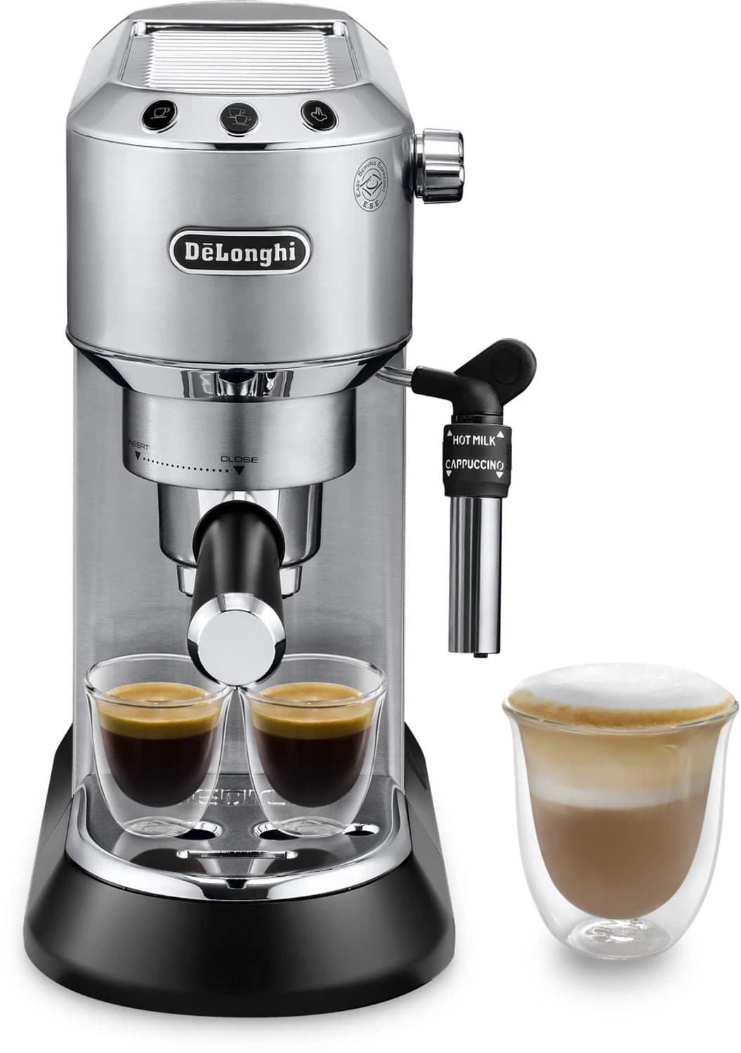 Compacte Espressomachine 15 Bar – Metalen Behuizing – Handmatige Melkopschuimer – Thermoblock – 1,1 L – Espresso Cappuccino & Latte — afbeelding 1
