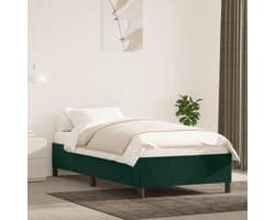 Bedframe, fluwelen gestoffeerd bed 90x200 cm, donkergroen