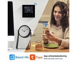 Slimme Thermostaat voor Elektrische Vloerverwarming, Digitale Programmeerbare Kamerthermostaat 16A, WiFi-elektrische verwarmingsthermostaat compatibel met Alexa, /