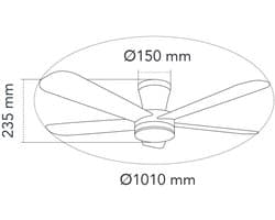 CristalRecord - Plafondventilator Benda 5 blad Ø 101 cm zwart