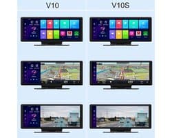 Dashcam voor Auto - 10.26” Dashcam ADAS GPS Navigatie - Android 8.1 - Remote Monitor & Rijassistentie - 2G With 10m RCC - Zwart