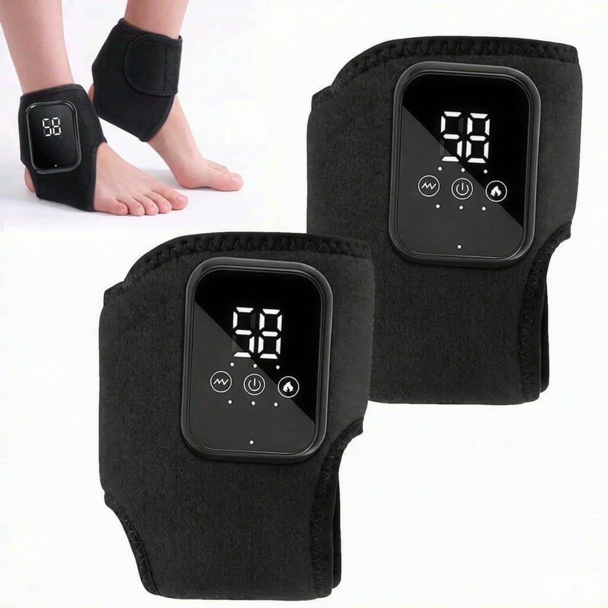 Apparaat met warmte, 3 massagemodi, 2000mAh accu, thuis & bureau, 2 stuks — afbeelding 1