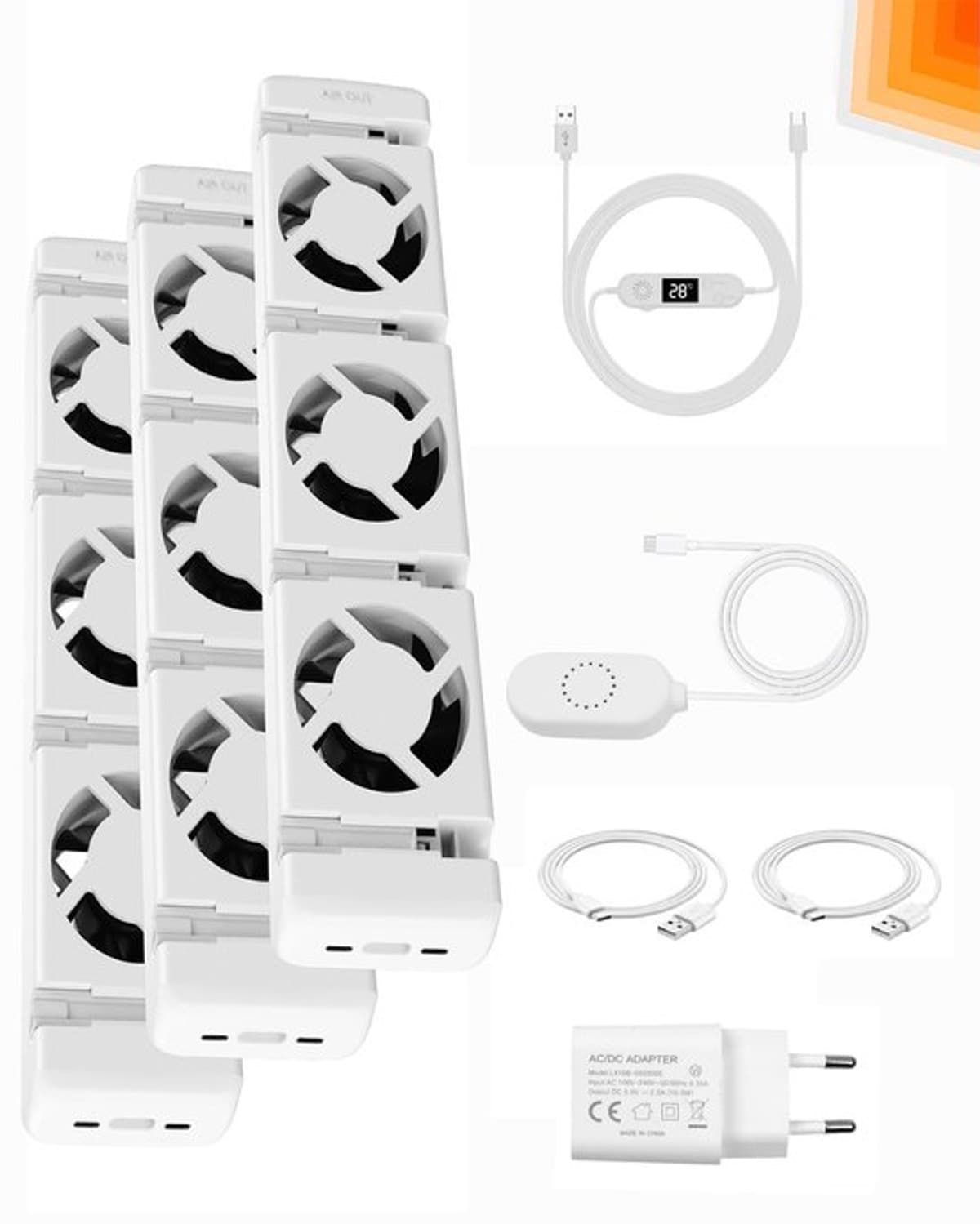 Radiatorventilator 2026 Smart, instelbare snelheid, ultra-stille verwarmingsversterker met thermostaat, bespaart tot 25% verwarmingskosten (3 ventilatoren, 3 stuks) — afbeelding 1