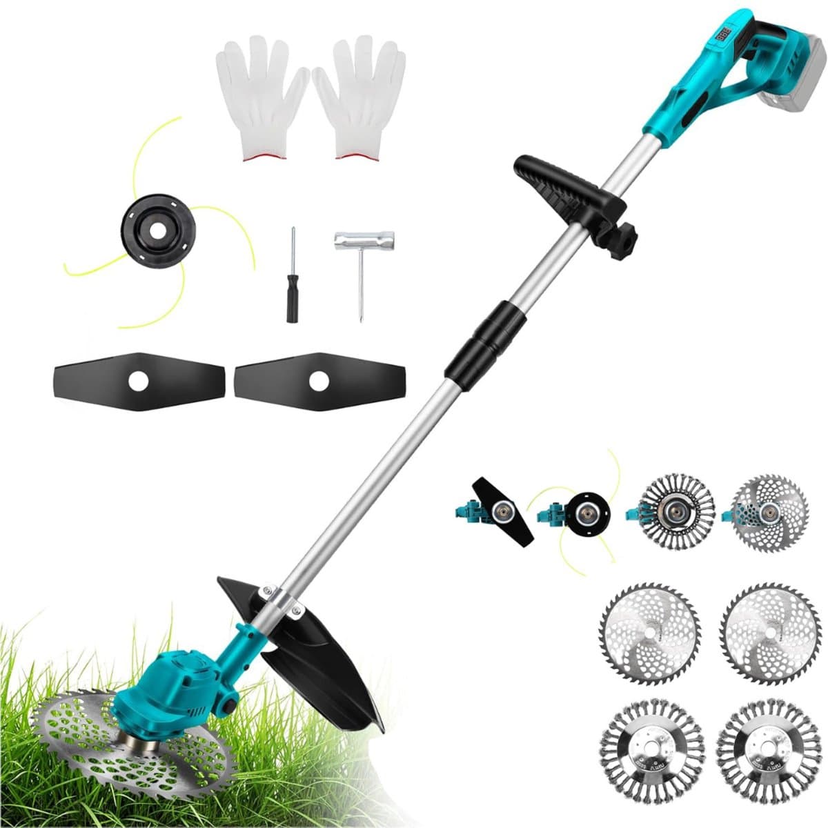 CRLYN® Grasmaaier Elektrisch - Grastrimmers met Accu - Blauw — afbeelding 1
