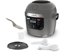 Multikoker Airfryer - Multicooker Frituurpan - Gezond Koken - Twee etages koken - 6 Liter - Grijs