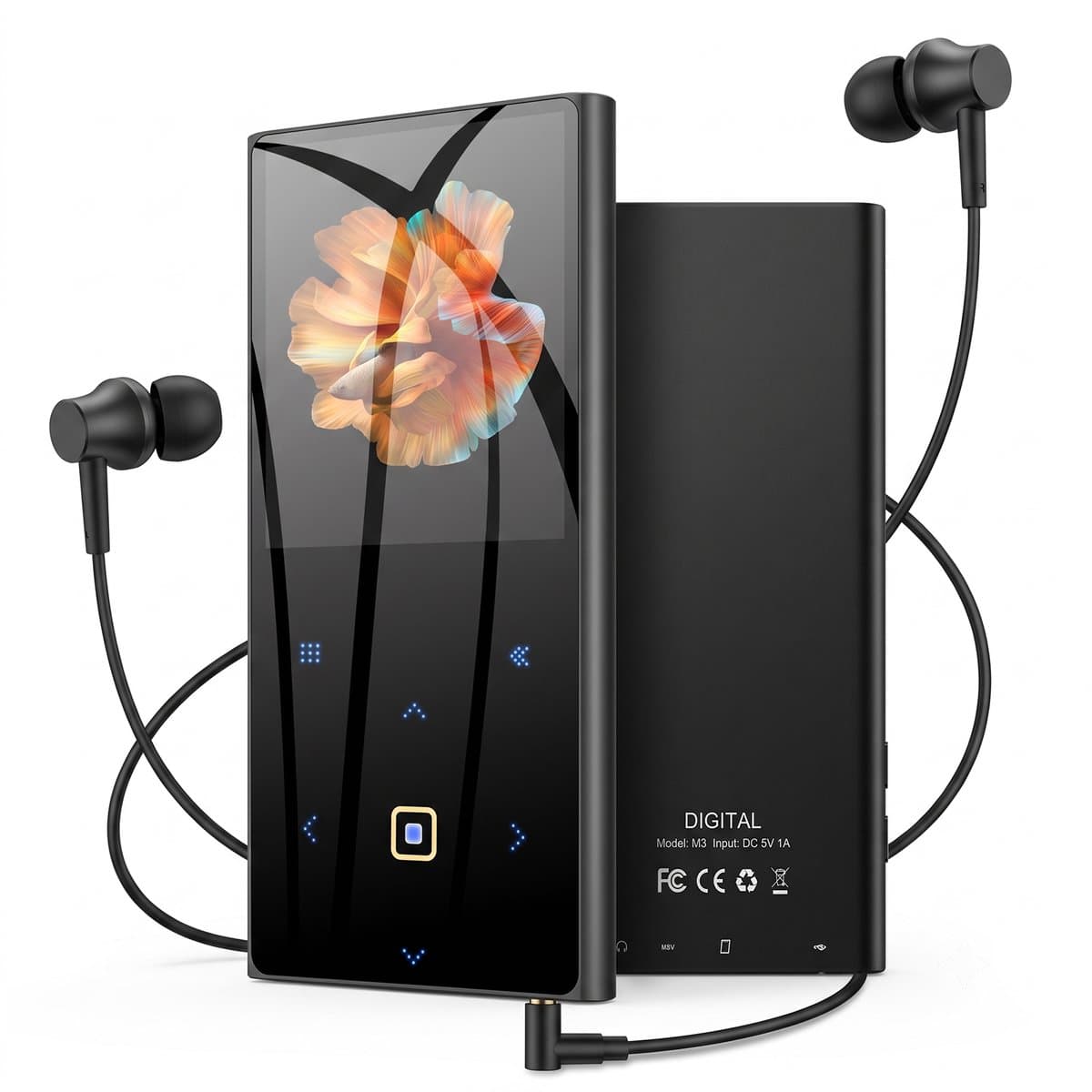 Fokelyi MP3 Speler MP4 - 32GB Ingebouwd Geheugen -Inclusief Bedrade Oordopjes- 2.4 Inch Scherm -Muziekspeler- Tot 128GB SD Kaart - Bluetooth - Inclusief Bedrade Oordopjes - Draagbaar Speler — afbeelding 1