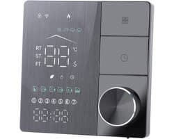 Slimme Thermostaat - Energiebesparende Regelaar - Comfort Verwarmen - AI Leert Gewoonten - 88x88 mm - Wit