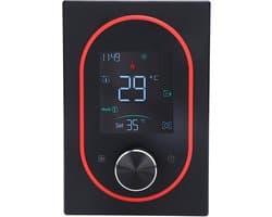 Slimme thermostaat - Programmeerbare regelaar - Energie besparen - App bediening - 88 mm breed - Zwart