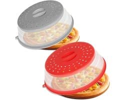 Opvouwbare magnetron deksel, set van 2 magnetronkappen, microgolfovenafdekkingen 27 cm, magnetron afdekkap met haken - ShopVlot