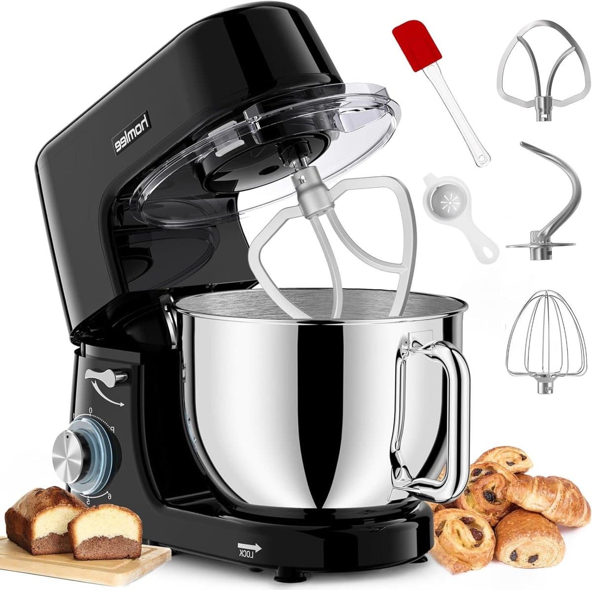 Keukenmachine - Mixer Robot - Bakken en Koken - Krachtige Motor - 7.2 Liter Kom - Zwart — afbeelding 1