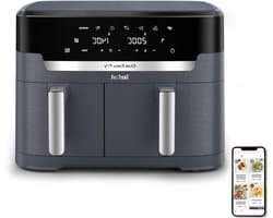 Dubbele Airfryer - Heteluchtoven - Gezond Koken - Twee Lades - 11 Liter XXL - Antracietgrijs