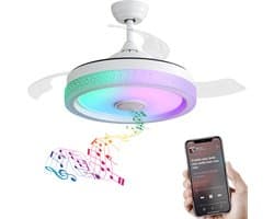 PHOEBE CAT 42 inch Plafondventilator - 3 ABS-ventilatorbladen - LED-verlichting - Bediening via mobiele app - Wit