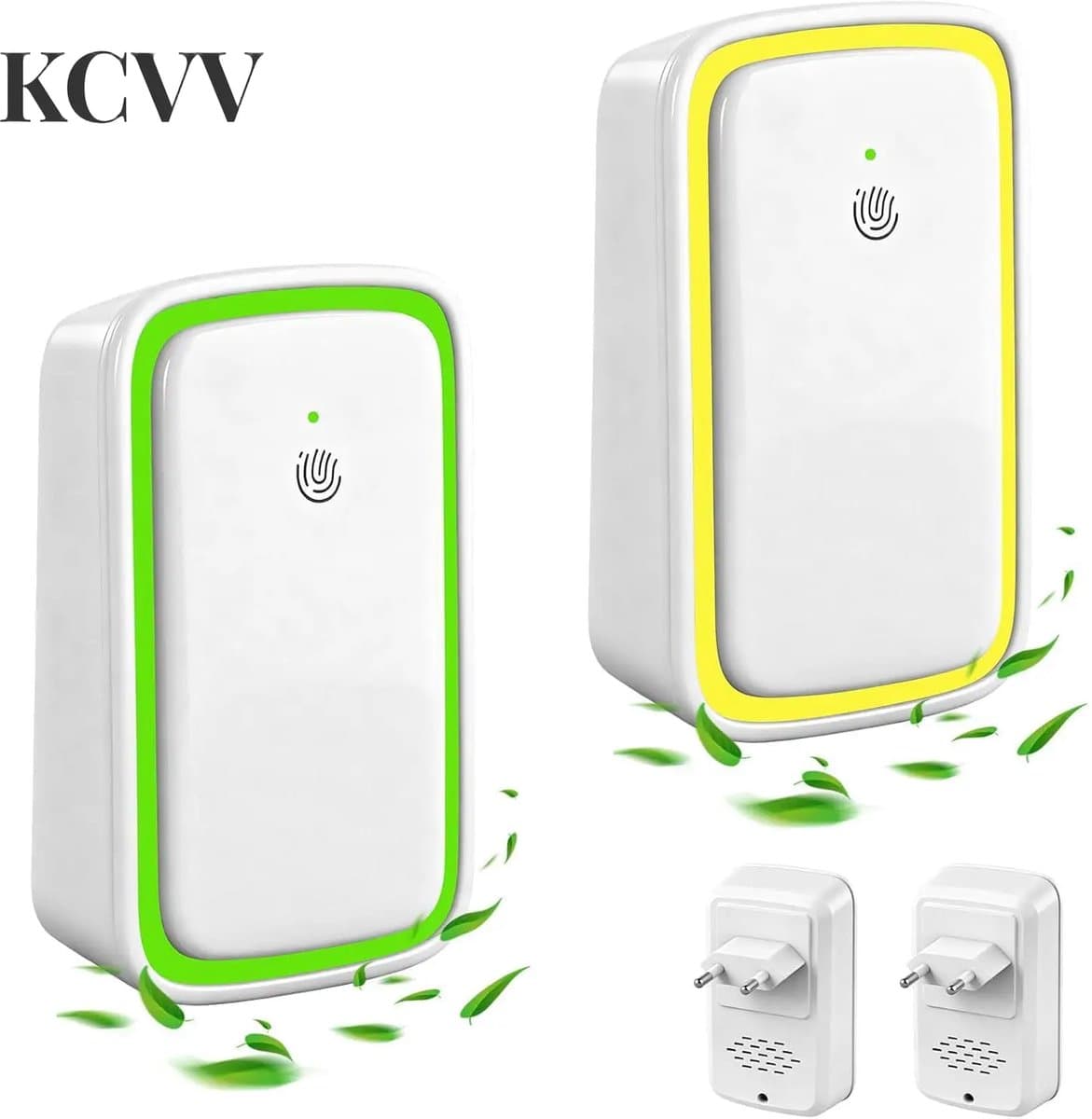 Luchtreiniger slaapkamer-Luchtreiniger huisdieren-2-delige set luchtreinigers met ionisator - Stekkerbare luchtreiniger met negatieve ionen - Draagbare mini-ionisator - Geschikt voor kantoren, kamers, badkamers en huisdieren - Wit - 9,8 x 5,8 cm — afbeelding 1