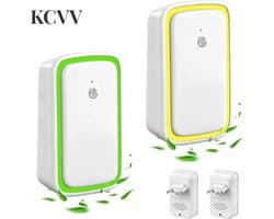 Luchtreiniger slaapkamer-Luchtreiniger huisdieren-2-delige set luchtreinigers met ionisator - Stekkerbare luchtreiniger met negatieve ionen - Draagbare mini-ionisator - Geschikt voor kantoren, kamers, badkamers en huisdieren - Wit - 9,8 x 5,8 cm