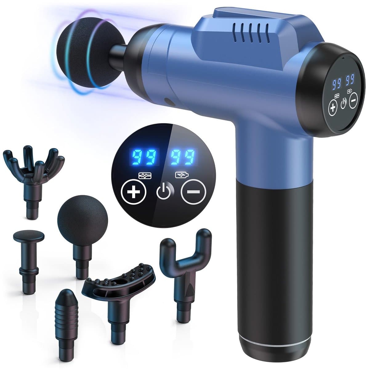 SnelShoppen - Massagepistool Deep Tissue voor spierontspanning, 99 snelheden, elektrisch handheld massageapparaat met 6 verwisselbare hoofden, Type-C — afbeelding 1