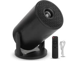 SnelShoppen - Draadloze Mini Projector 1080P met Bluetooth, 270° Verstelbaar voor Thuisbioscoop, Buiten, Laptop, Smartphone, TV Stick, 3.5mm Audio Jac