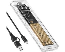 M.2 NVMe en SATA SSD-behuizing, m2 adapter externe harde schijf schijf, m2 USB 3.1 SSD adapterbehuizing USB-C harde schijf voor M.2 PCIe NVME M-Key & M+B-Key 2230/2242/2260/2280