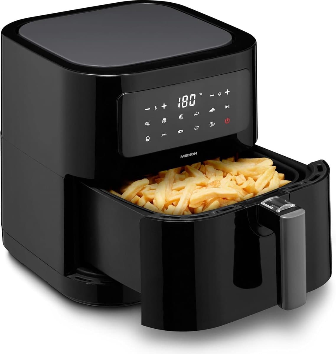 Airfryer 5,2 Liter XXL – Olievrij Heteluchtfriteuse – 9 Automatische Programma's – Digitaal Touchscreen – 2150W Zwart — afbeelding 1