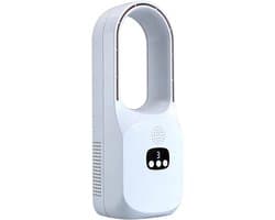 Bladloze Tafelventilator - Draagbare Luchtcirculator - Persoonlijke Koeling - 120 Graden Oscillerend - 38D x 13W x 38H cm - Wit