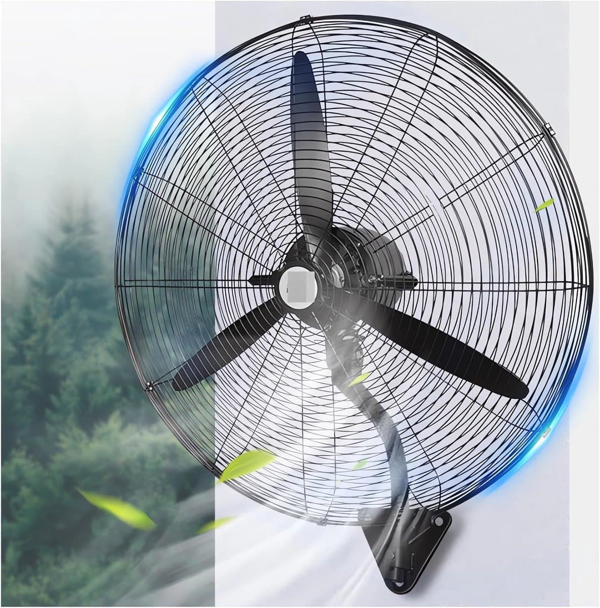 Industriële Wandventilator - Hoge Snelheid Ventilator - Ruimte Koelen - 120 Graden Zwenkfunctie - 55 cm - Grijs — afbeelding 1
