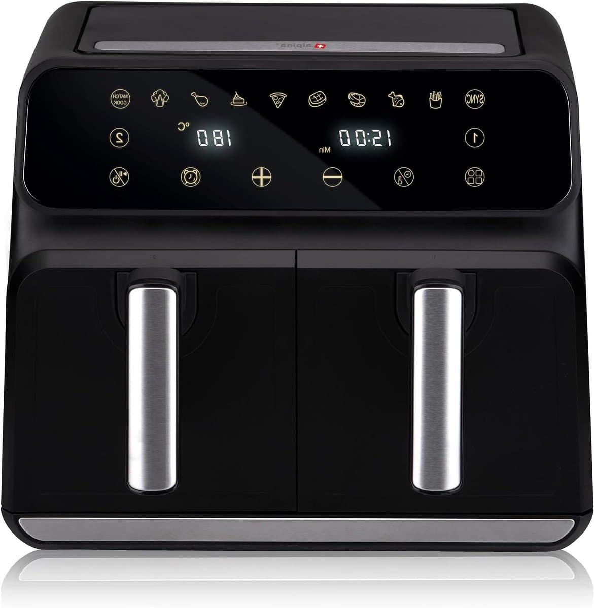 Dubbele Heteluchtfriteuse - Airfryer Duo - Gezond Koken - Sync Finish Functie - 8 Liter - Zwart — afbeelding 1