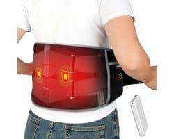 Warmtegordel trillingsmassage voor rug met 25 Wh accu, 155 x 20 cm draadloos massageapparaat met verstelbare spanningsband, rugwarmer verwarmingsgordel met USB-cadeaus voor moeders, vrouwen