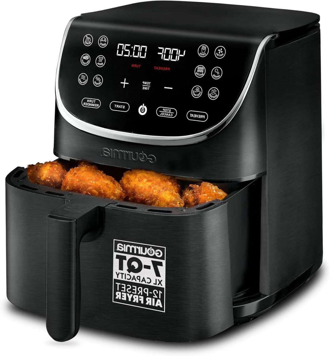 Luchtfriteuse XL - Heteluchtfriteuse Airfryer - Gezond Frituren - 12 Kookvoorinstellingen - 7 Liter - Zwart — afbeelding 1