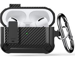 YONO Hoesje geschikt voor Airpods Pro 2 -1 - Case - Lock - Carbon Look