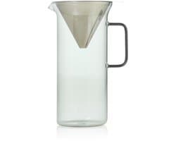 AdHoc Impact Pour Over Koffiepot – Borosilicaatglas & RVS – Herbruikbaar Filter – Handmatige Koffiezetter – 1L