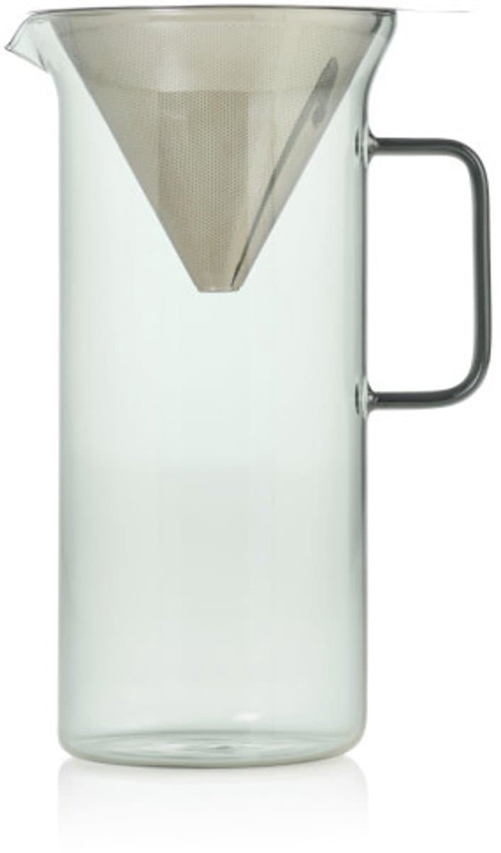 AdHoc Impact Pour Over Koffiepot – Borosilicaatglas & RVS – Herbruikbaar Filter – Handmatige Koffiezetter – 1L — afbeelding 1