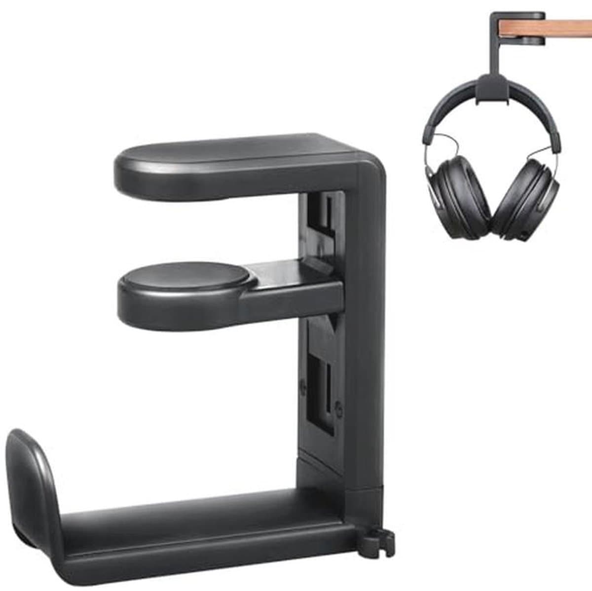 Hoofdtelefoonstandaard - 360° Draaibaar en Hoogte Verstelbaar - Universeel Compatibele Gaming Koptelefoonhouder met Kabelclip voor Bureau — afbeelding 1