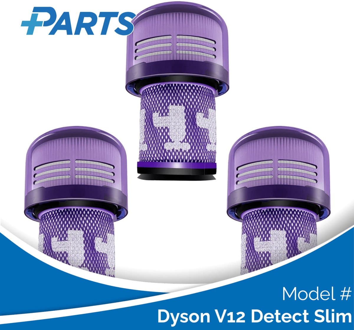 Dyson V12 Detect Slim Filters (3 Stuks, Plus.Parts® alternatief voor 971517-01) — afbeelding 1