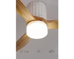 Witte Plafondventilator met Verlichting en Afstandsbediening - 40W, Ø 132 cm, 6 Snelheden