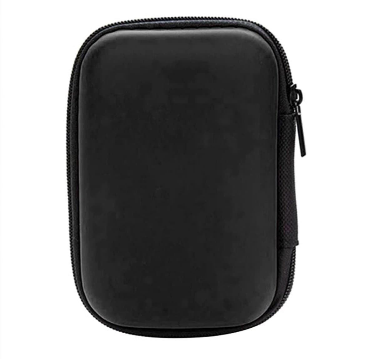 Hardcase - Oortjes Hoesje - Opberg Tas Voor Oortjes - Kabeltasje - Reistasje - Rechthoek - Zwart — afbeelding 1