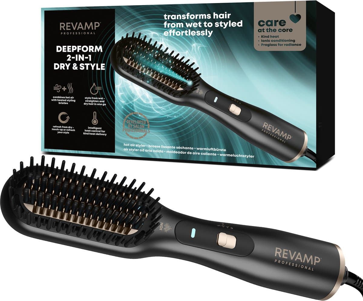 REVAMP Deepform Dry & Style Hot Air BR2500 Stijlborstel Zwart — afbeelding 1