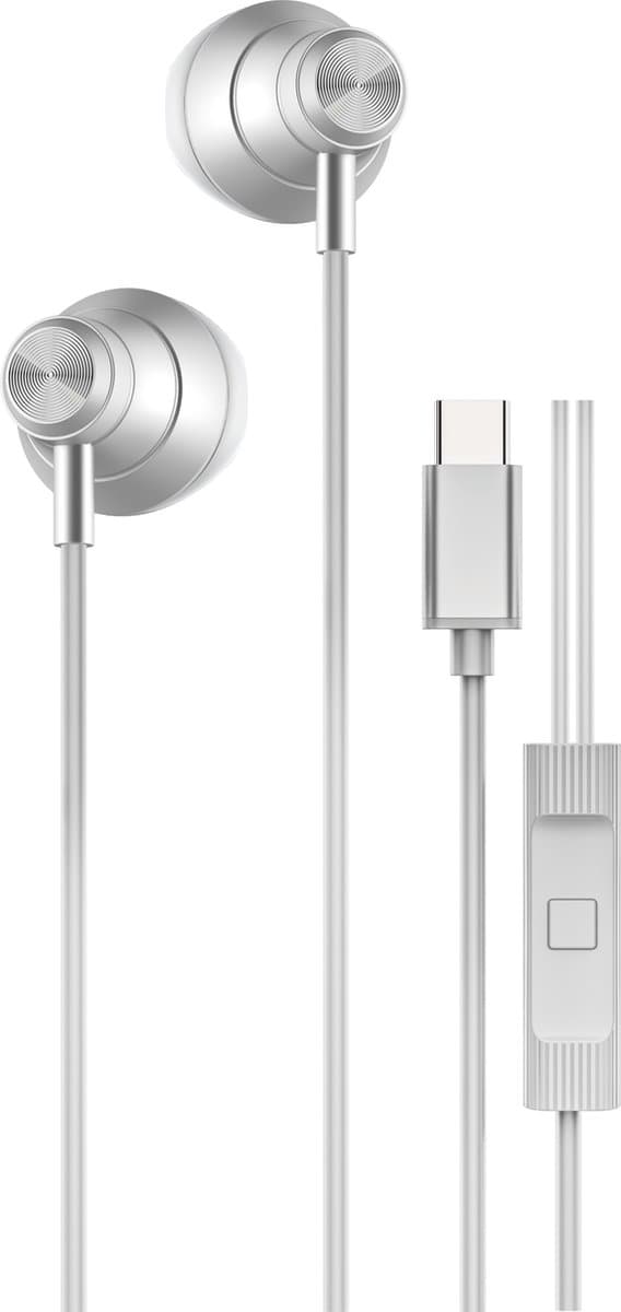 Oortjes met Draad USB C Wit 711 Geschikt voor iPhone 16 / 16 Pro / 16 Pro Max / 15 / 15 Pro / 15 Plus / 15 Pro Max - oordopjes met Draad - USB-C Aansluiting - In-Ear Oordopjes met Draad - Bedrade Oortjes — afbeelding 1
