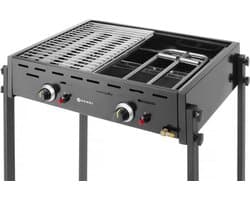 HENDI Roast-Master Pro gasgrill – dubbele branders – zwart – 11,6kW – 790x560x900 mm