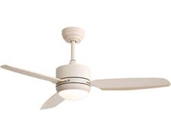 Plafondventilator Met Lamp - 3 ABS Bladen - Ø 46 inch - Dimbare lamp met 3 lichtstanden - 6 standen voor de windkracht - Met Afstandsbediening - LED's Light - Crèmewit — afbeelding 1
