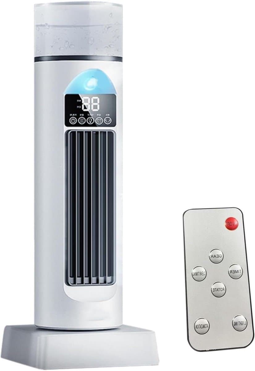 Bladeless Ventilator - Torenkoeler Persoonlijk - Stille Koeling - Verdampingskoeling - 37 cm Hoog - Wit — afbeelding 1