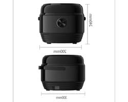 rice cooker, smart rice cooker mini 5L kitchen, easy to clean liner, led screen, black, 5L