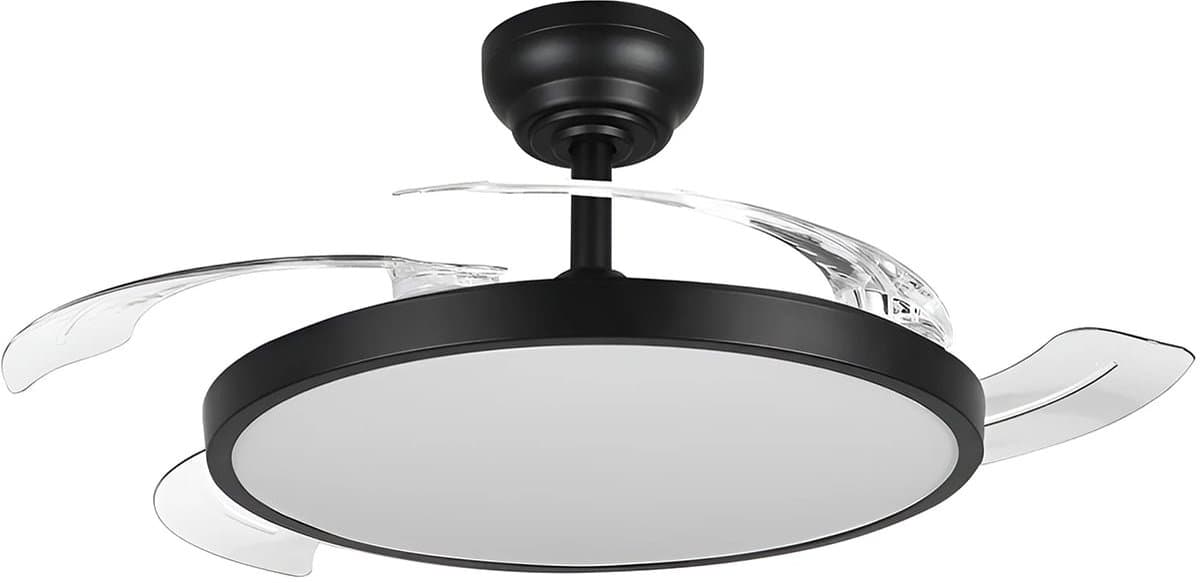 Plafondventilator met Lamp - Brinton Zenin - Aanpasbare Lichtkleur 3000K-4000K-6500K - Afstandsbediening - Dimbaar - Zwart — afbeelding 1