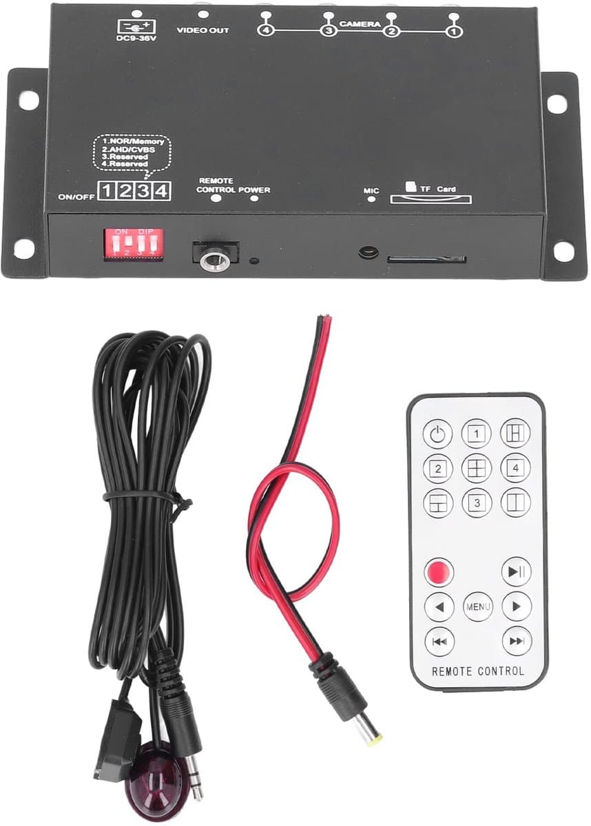 Dailygoods - Dailygoody - Auto Mobiele Videorecorder - 4-kanaals Mini - Industrieel Ontwerp - Veiligheid - 1080P - Geschikt voor Vrachtwagens, Bussen, Aan... — afbeelding 1
