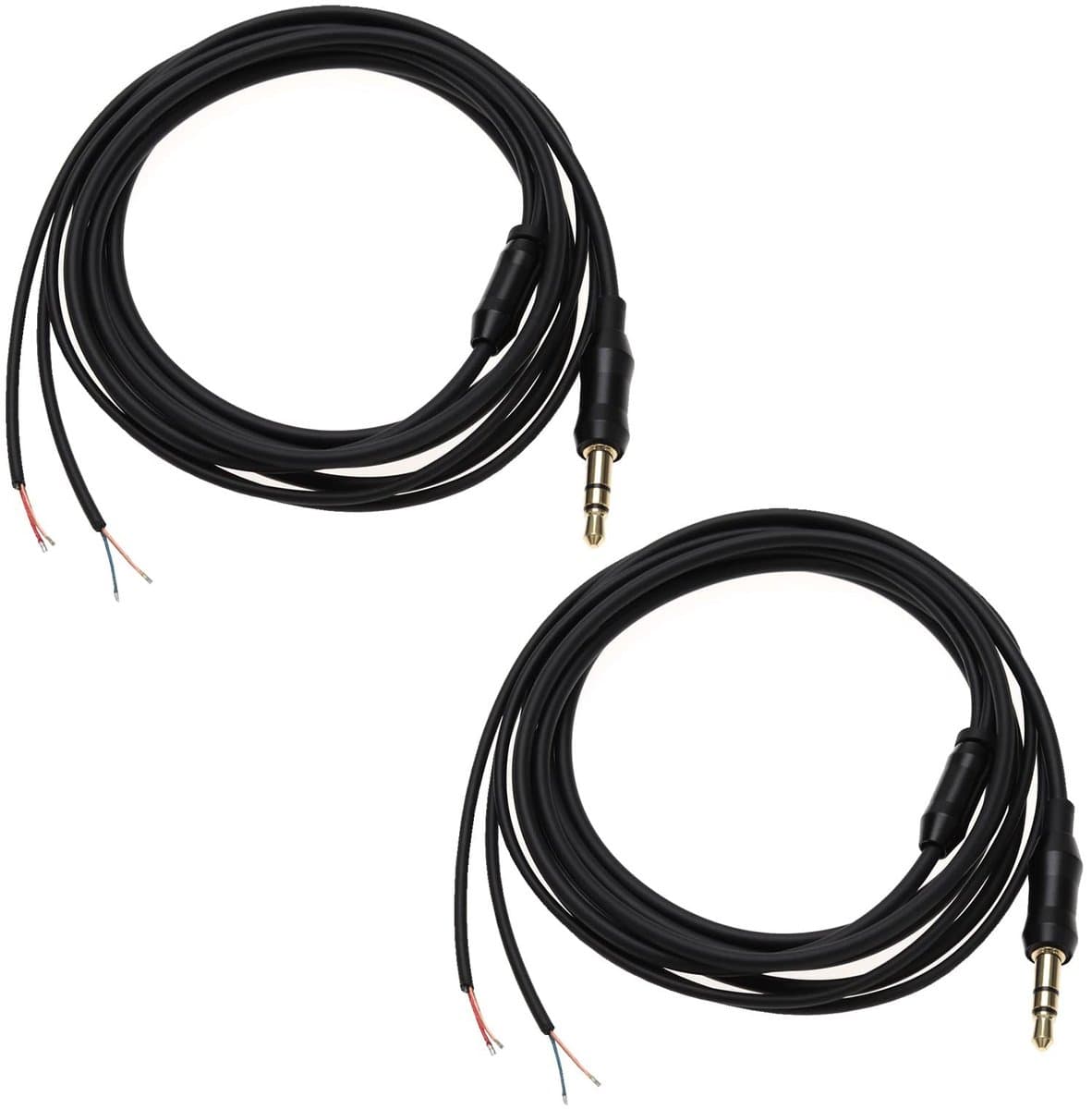 Golden crown - Hoofdtelefoon reparatie kabel - 3,5 mm jack connector - Zwart - Audio kabel - 2 stuks - Geschikt voor hoofdtelefoons — afbeelding 1