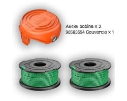 Twee groene grasmaaierspoelen met doppen, Geschikt voor GL7033, GL8033, GL9035, A6482